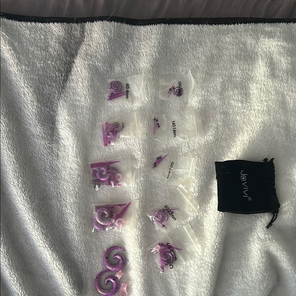 Purple Jewelry Set with Storage Pouch